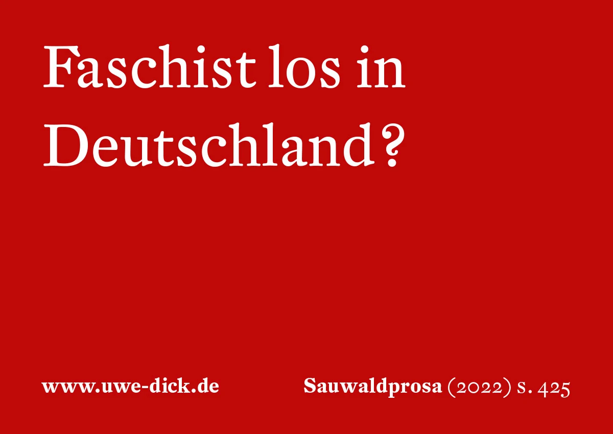 Uwe Dick: Faschist los in Deutschland